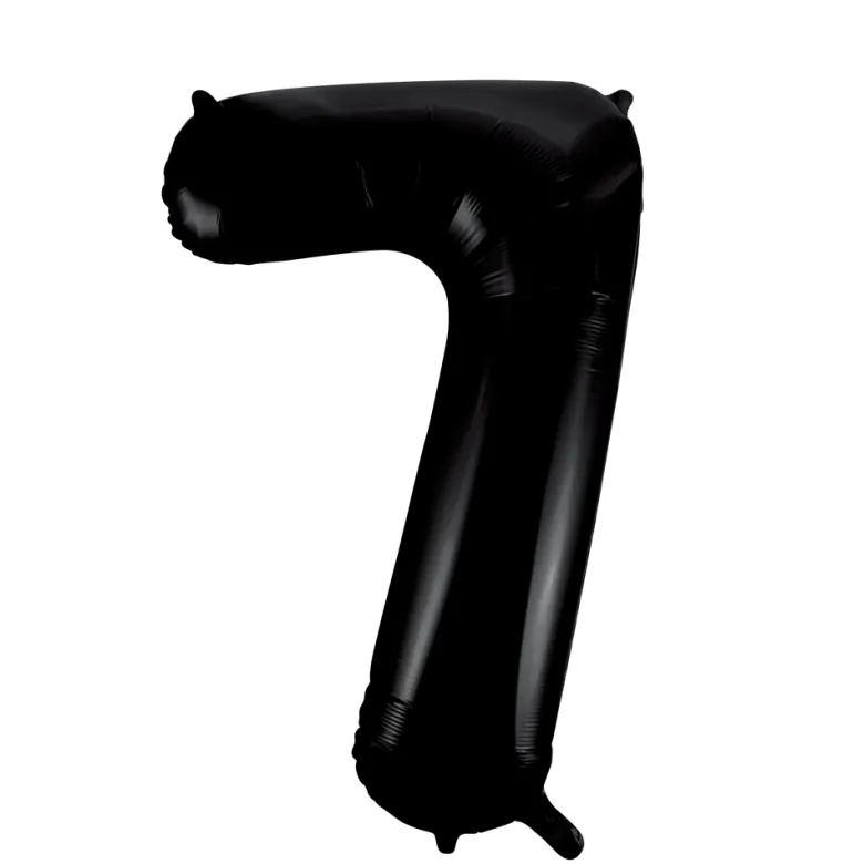 Lille Sort Folie Tal Ballon (ca. 40cm.) - 7 Tal