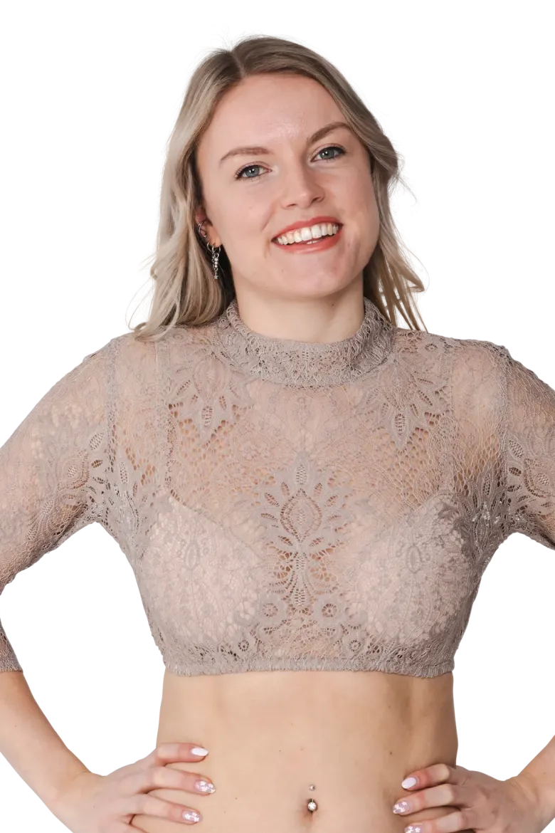 Luksus Blonde Dirndl Bluse i Lysebrun