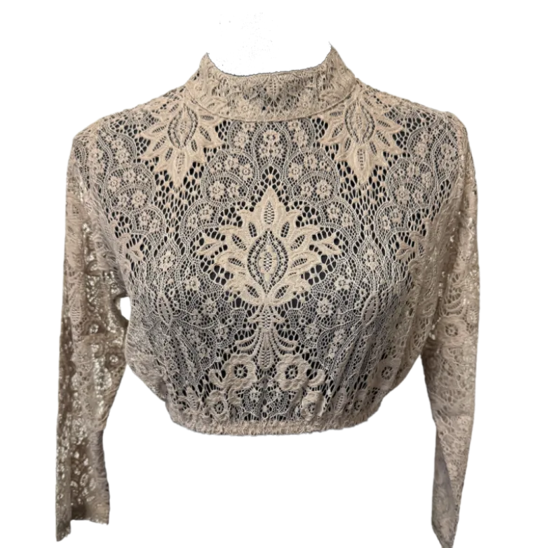 Luksus Blonde Dirndl Bluse i Lysebrun