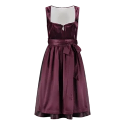 Luksus Dirndl i Auberginefarvet Velour & Jaquardvævet Stof