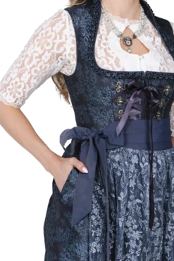 Luksus Dirndl i Blå - Jaquardvævet