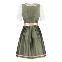 Luksus Dirndl i Grøn & Lyserød - Jacquardvævet