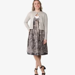 Luksus Dirndl i Lysebrun - Jacquardvævet