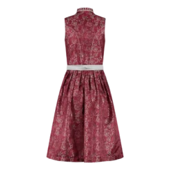 Luksus Dirndl i Mørkerød - Jacquardvævet