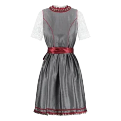 Luksus Dirndl i Sølv & Vinrød- Star Collection