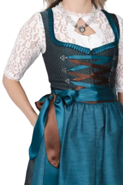Luksus Dirndl i Turkis - Jaquardvævet