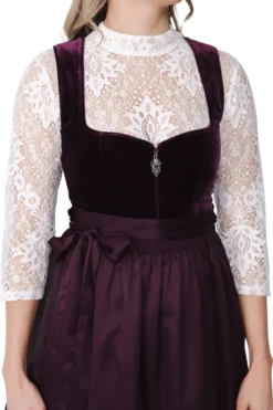 Luksus Dirndl Top i Hvid m/ Blonder