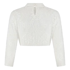 Luksus Dirndl Top i Hvid m/ Blonder