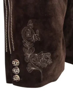 Luksus Lederhosen i Kraftigt Ruskind - Kort Model i Mørkebrun