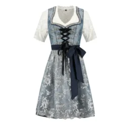 Luksus Tyrolerkjole - Lyseblå & Blomstret