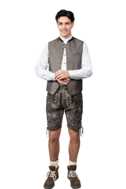 Luxus Lederhosen i Ægte Gedeskind - Antikgrå
