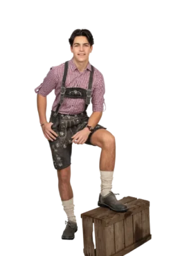 Luxus Lederhosen i Ægte Læder - Kort Model i Antracit Grå