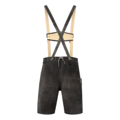 Luxus Lederhosen i Ægte Læder - Kort Model i Antracit Grå