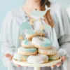 Lyseblå Hval Cupcake Toppers, 7 stk.