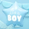 Lyseblå "It's a Boy" Stjerne Folieballon, 45 cm