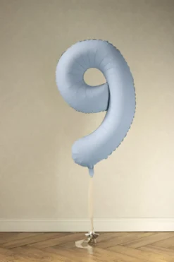 Lyseblå Tal Ballon 86 cm - 9