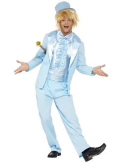 Lyseblåt 1990'er Tuxedo m/Frynser, Herre Kostume