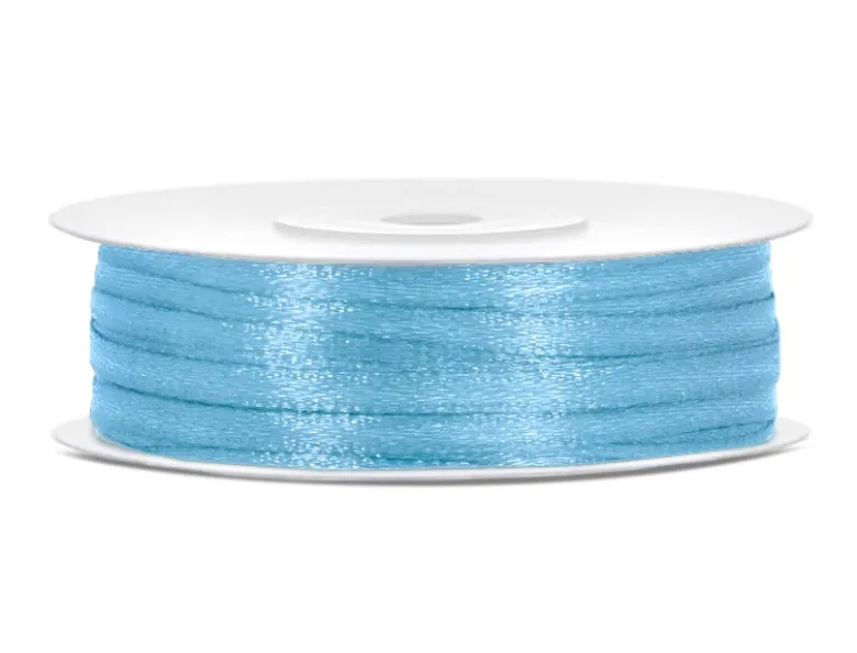 Lyseblåt Satinbånd, 50M X 3mm