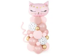 Lyserød DIY Kat Ballondekoration, 83 x 140 cm