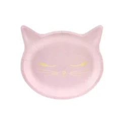Lyserøde Katte Tallerkner 22 cm, 6 stk.