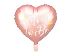 Lyserød "Mom to Be" Hjerte Folieballon, 35 cm