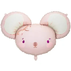 Lyserød Mus Shape Folieballon, 75 x 46 cm