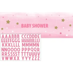 Lyserødt Customized Banner m/Bogstav Klistermærker