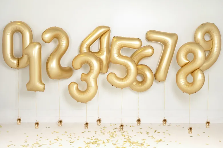 Mat Guld Tal Ballon 86 cm - 8