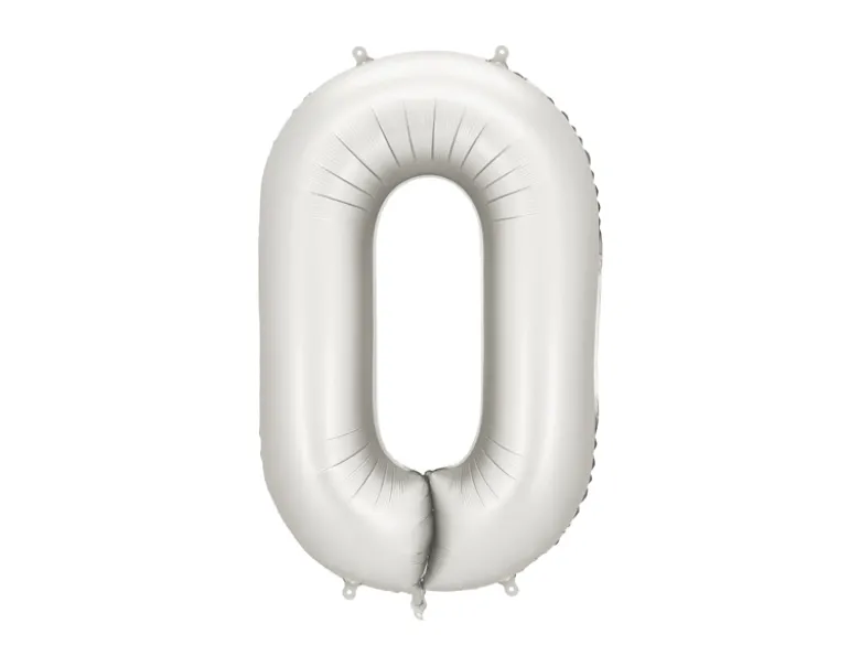 Mat Sølv Tal Ballon 86 cm - 0