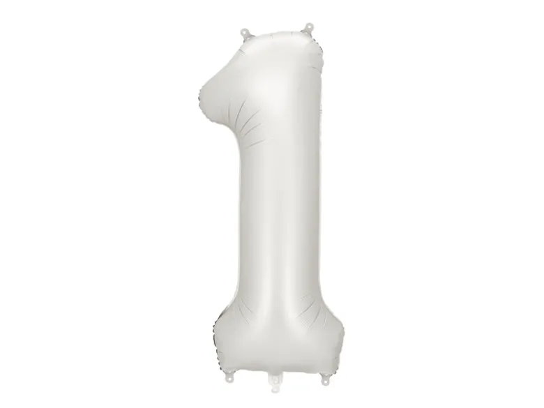 Mat Sølv Tal Ballon 86 cm - 1