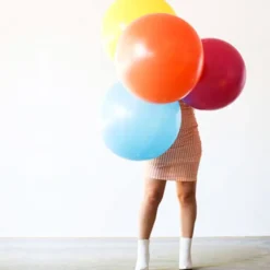 Mega Latex Ballon - Bubblegum Lyserød Perlemor, 78 cm