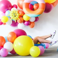 Mega Latex Ballon - Bubblegum Lyserød Perlemor, 78 cm