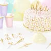 Metallic Guld Alfabet Party Picks til Kager m.m.