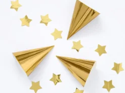 Metallic Guld Partyhatte, Pakke m/6 stk