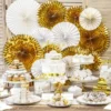 Metallic Guld Rosetter, Pakke m/3 stk.