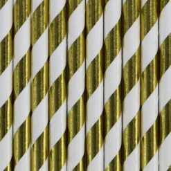 Metallic Guld Stribet Papirsugerør