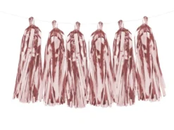 Metallic Rosegold Folie Tassels DIY, 12 stk.