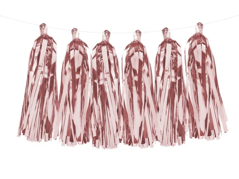 Metallic Rosegold Folie Tassels DIY, 12 stk.