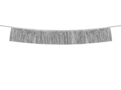 Metallic Sølv Folie Frynsebanner, 20 x 135 cm