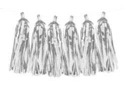 Metallic Sølv Folie Tassels DIY, 12 stk.