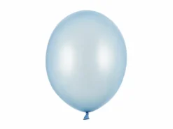 Metallisk Lyseblå Balloner 30 cm, 10 stk.