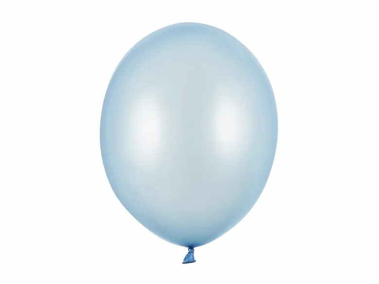 Metallisk Lyseblå Balloner 30 cm, 50 stk.