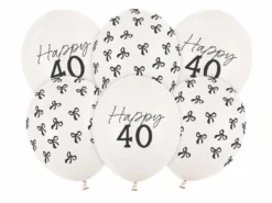 Milestone "Happy 40" Balloner, 6 stk.