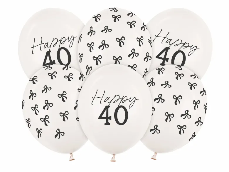 Milestone "Happy 40" Balloner, 6 stk.