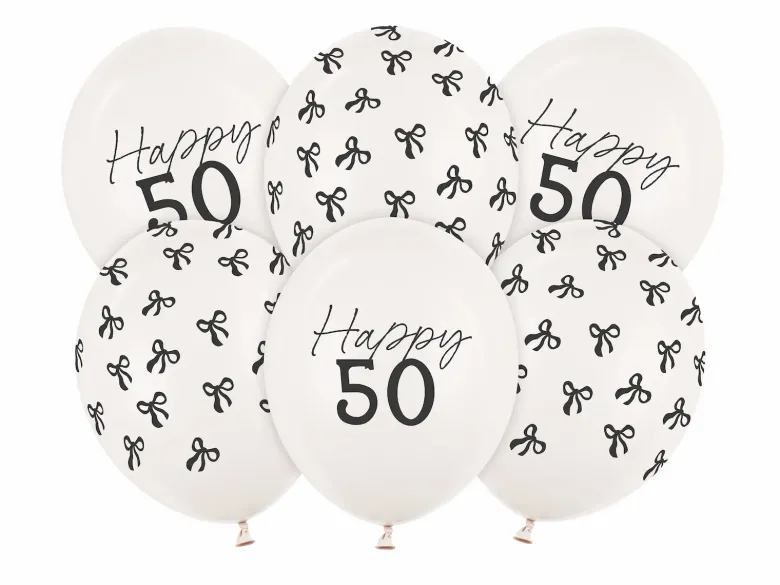 Milestone "Happy 50" Balloner, 6 stk.