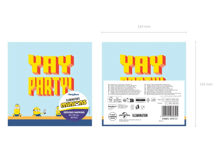 Minions Servietter - 20 stk. 33 x 33 cm