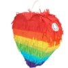 Mini Piñata - Regnbue Hjerte, 20 x 20 cm