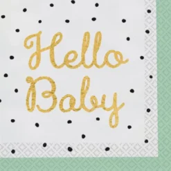 Mint "Hello Baby" Frokostservietter, 16 stk.
