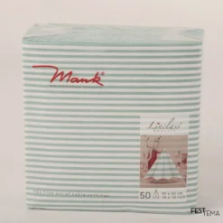 Mint-Stribet Airlaid Middagsservietter, 50 stk.