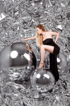 Mirror Ball Sølv, 90 cm